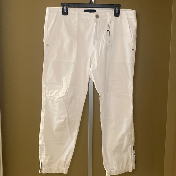 Sanctuary Peace Trooper white cropped pants, women’s 32 waist. NWT - Picture 2 of 6
